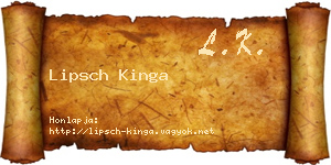 Lipsch Kinga névjegykártya
